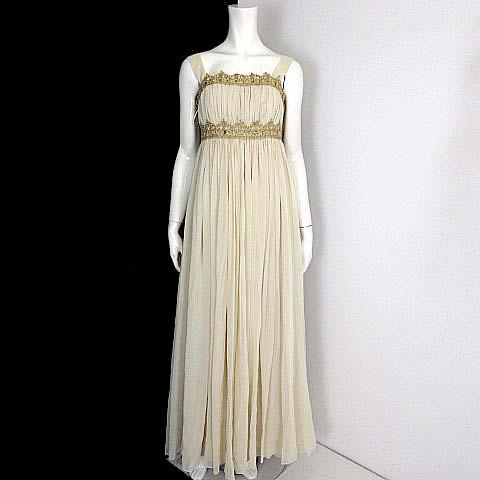 ドレス ロングドレス パーティードレス カラードレス ステージ 演奏会 総レース F グレーベージュ...