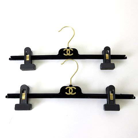 シャネル CHANEL ハンガー 2本 セット ボトムスハンガー パンツ スカート ベロア ココマー...