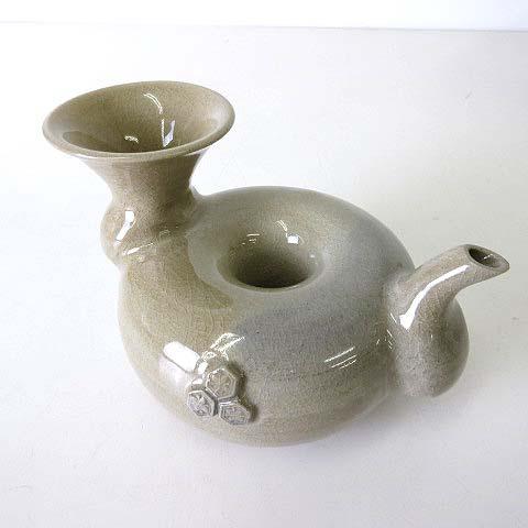 未使用品 徳利 とっくり 酒器 薬用 ドーナツ型 骨董 陶器 熱燗 ライトベージュ 食器 その他