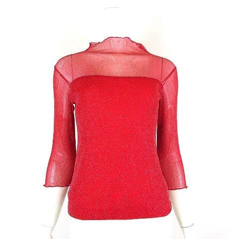 イチオク ICHIOKU 社交ダンス 衣装 トップス シアー 切替 ラメ ハイネック メロウ フリル...