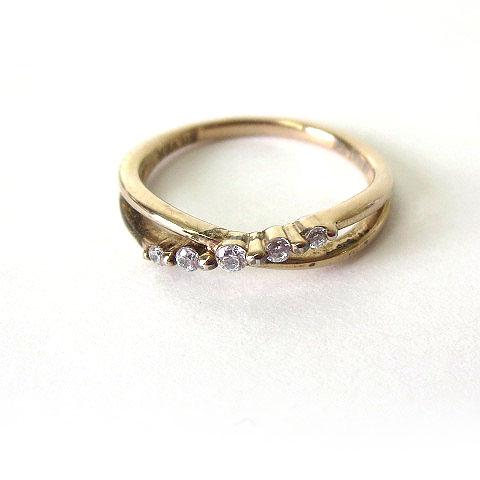 カナルヨンドシー canal4℃ 指輪 リング クロスライン シルバー ゴールドコーティング キュー...