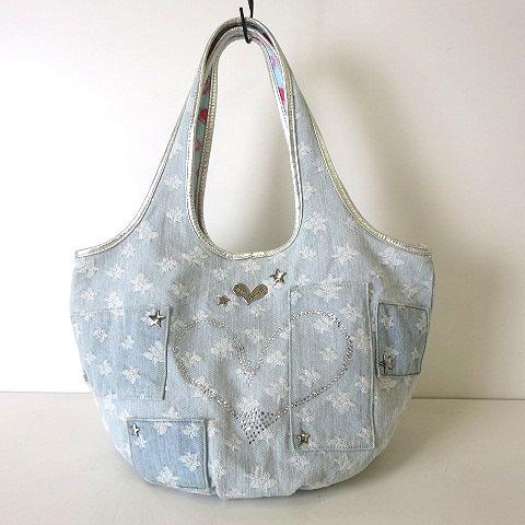 シンクビー! Think Bee バッグ デニム ワンショルダーバッグ パッチワーク スタッズ ライ...