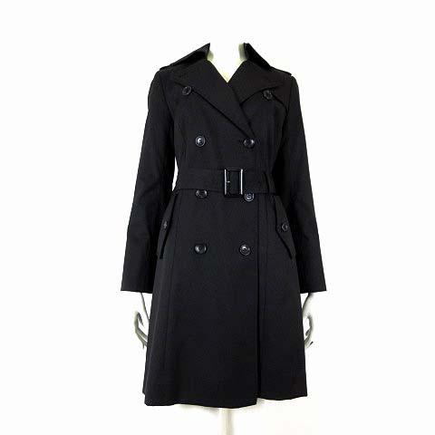 コムサイズム COMME CA ISM コート トレンチコート ウエストベルト S 黒 ブラック レ...