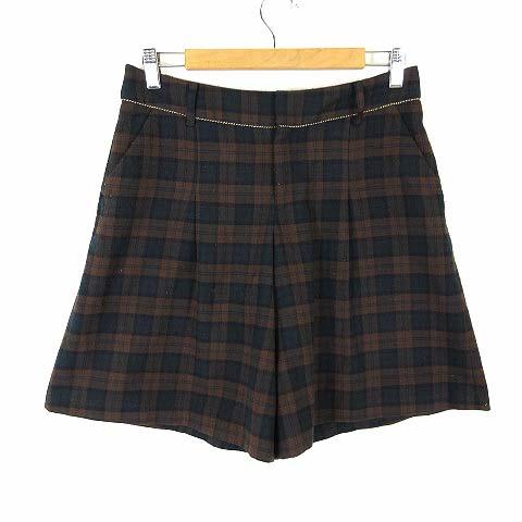 グリーンレーベルリラクシング ユナイテッドアローズ タック ショートパンツ チェック ラメライン 刺...