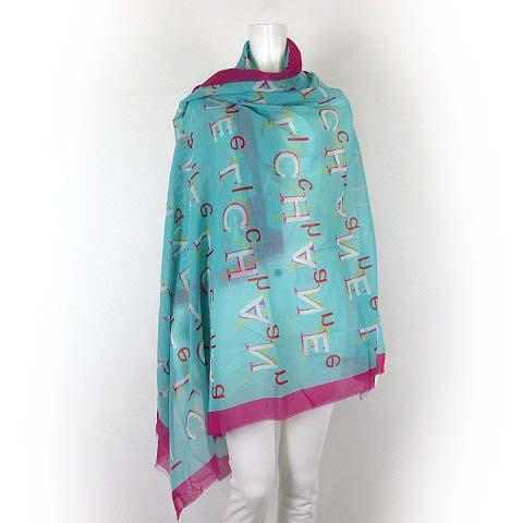 未使用品 シャネル CHANEL ストール ショール 大判 リゾート パレオ 絹 シルク コットン ...