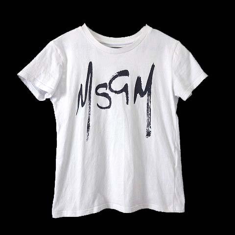 エムエスジーエム MSGM キッズ KIDS Tシャツ カットソー 半袖 ロゴ プリント 100-1...