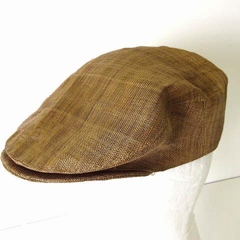 GREVI グレヴィ イタリア製 ハンチング帽 ぼうし 帽子 麻 サイザル リネン 59cm モカブ...