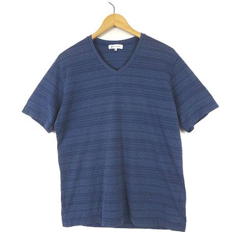 ザショップティーケー THE SHOP TK Tシャツ ジャガード ボーダー Vネック 半袖 XL ...
