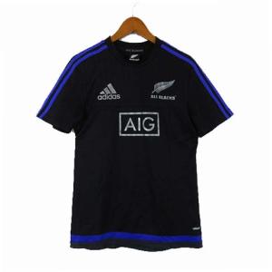 アディダス オールブラックス ALL BLACKS ラグビー トレーニング Tシャツ プラクティスシャツ 半袖 2016年モデル S 黒 ブラック 青紫