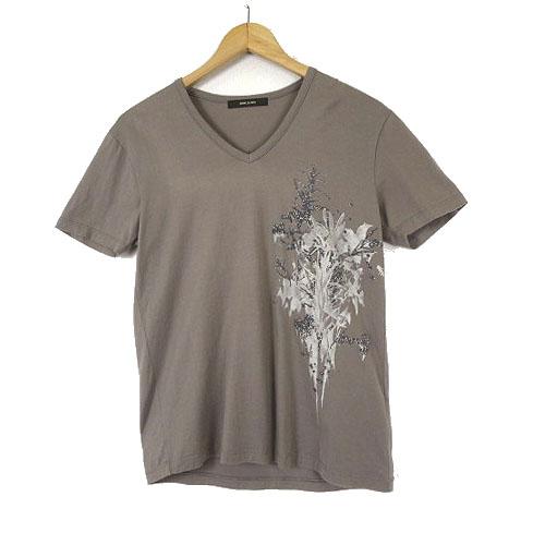 コムサメン COMME CA MEN Tシャツ グラフィック フラワー プリント Vネック 半袖 M...