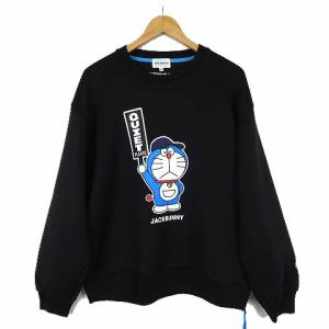 未使用品 ジャックバニー 25AW ドラえもん コラボ 完売 ダンボールニット プルオーバー トレーナー ゴルフウエア L 5 黒 ブラック 美品