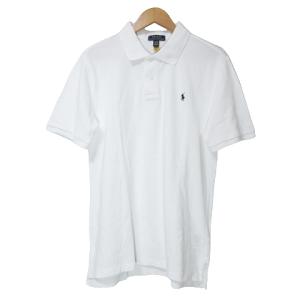 ポロ ラルフローレン POLO RALPH LAUREN ポロシャツ 半袖 ワンポイント刺? 鹿の子 170cm相当 XL 18-20 白 ホワイト IBO46 X メンズ｜vectorpremium