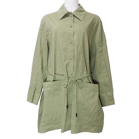 セオリー theory 美品 21SS ロングシャツ ジャケット SHIRT JKT P リネン混 ...