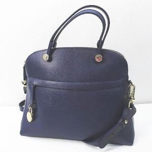 フルラ FURLA パイパー ハンドバッグ 2WAY ショルダーバッグ ネイビー 紺 レザー イタリ...