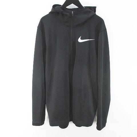 ナイキ NIKE DRI-FIT パーカー ジャケット XL 黒系 ブラック ジップアップ メッシュ...