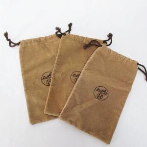 エルメス HERMES 保存袋 収納袋 3枚セット ベージュ系 巾着 ロゴ 小物 レディース｜vectorpremium