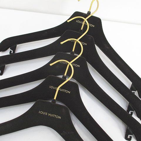 ルイヴィトン LOUIS VUITTON ハンガー 5本セット 茶系 ブラウン ロゴ 文字 小物 そ...