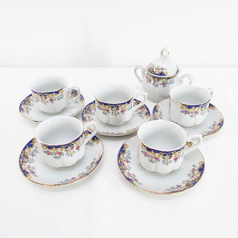 ORIBE NIGHT AND DAY カップ&amp;ソーサー シュガーポット 5客 6点セット 白系 ホ...