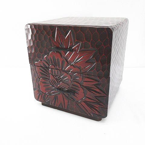 鎌倉彫り 小物入れ チェスト 引出し 小箱 木箱 箪笥 茶系 ブラウン その他