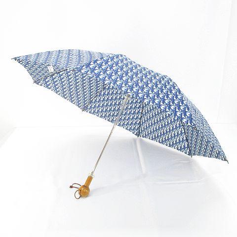 クリスチャンディオール Christian Dior 折りたたみジャンプ傘 折りたたみ傘 雨傘 ネイ...