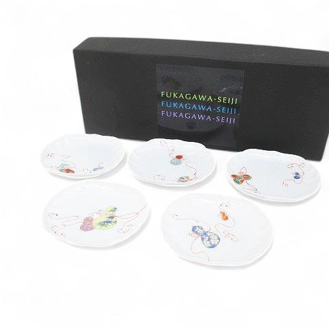 深川製磁 花ひょうたん 小皿 5枚セット 菊中割小皿揃 プレート 皿 白系 ホワイト ブランド食器 ...