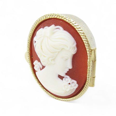 カメオ アンティーク ピルケース アクセサリーケース ゴールド系 小物入れ レディース