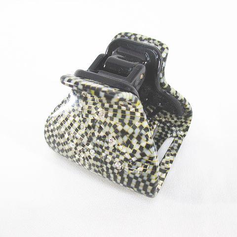 fl バンスクリップ ヘアクリップ 髪留め 黒系 ブラック ラインストーン ヘアアクセサリー レディ...