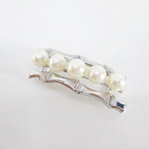 STERLING 帯どめ 帯留め シルバー系 総重量6.7g パール調 服飾小物 和装小物 アクセサ...
