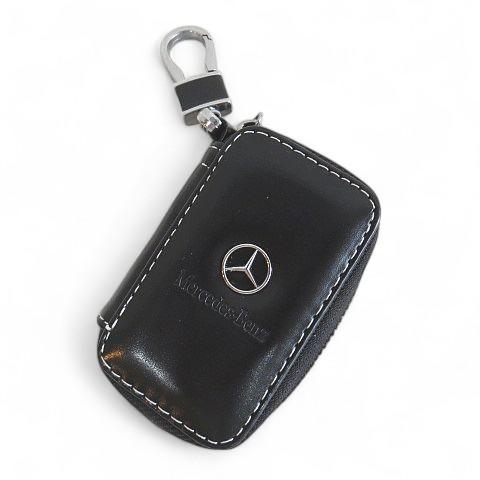Benz メルセデスベンツ スマートキー 角型 キーケース 黒 車ロゴ レザー