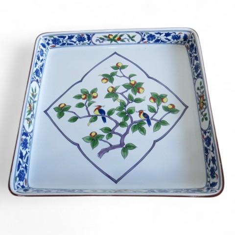 たち吉 唐彩 角皿 大角皿  鳥 果物文様 その他