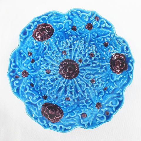 小皿 深皿 陶器 5枚セット 青系 ブルー 浮き彫り レトロ その他