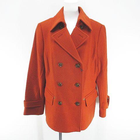 未使用品 トランスワーク TRANS WORK ピーコート ジャケット 44 オレンジ系 毛 ウール...