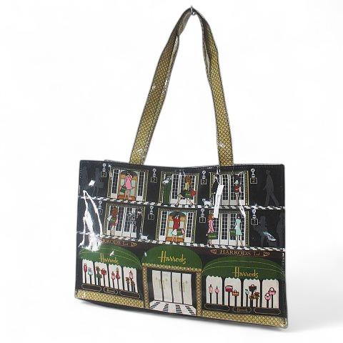 未使用品 ハロッズ Harrods ロンドンガール ＆ エレベーター トートバッグ ブラック 黒系 ...