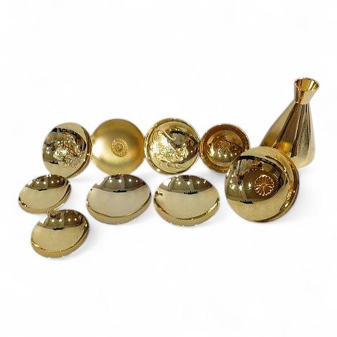 金杯 24KGP 徳利 お猪口 大小 10個セット ゴールド系 トラ ウサギ 無地 寿 菊紋 その他