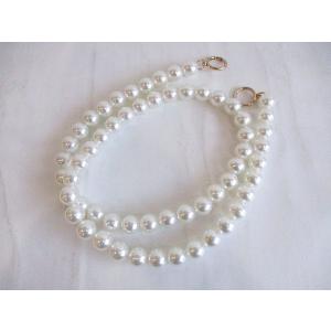 大粒パール ネックレス ボリューム フェイクパール アクセサリー レディース