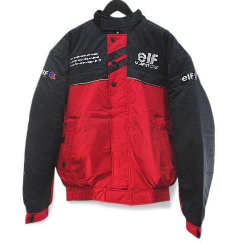エルフ elf バイクウェア レーシング ジャケット 中綿 LL 赤系 レッド ジップアップ 刺? ...