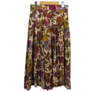 セントマイケル St.michael キュロット ひざ下丈 42 ベージュ系 花柄 フレア レディース