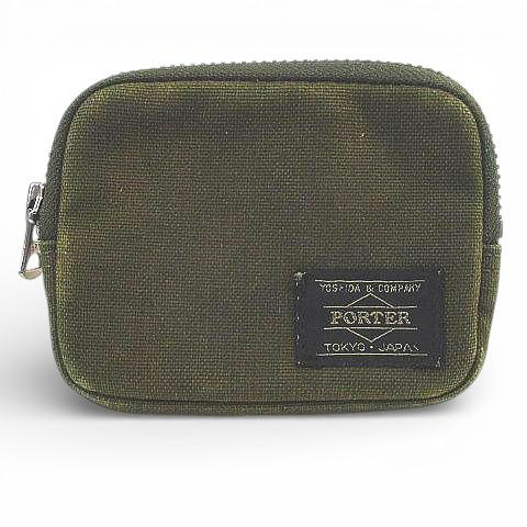ポーター PORTER SMOKY  WALLET コインケース カーキ キャンバス地 日本製 メン...