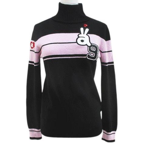 アルチビオ archivio ゴルフウェア 長袖 ニット セーター 36 黒系 ブラック ハイネック...