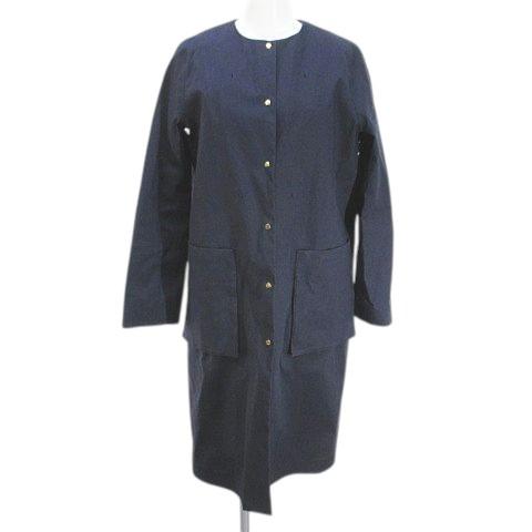 トラディショナルウェザーウェア Traditional Weatherwear ノーカラーコート ロ...