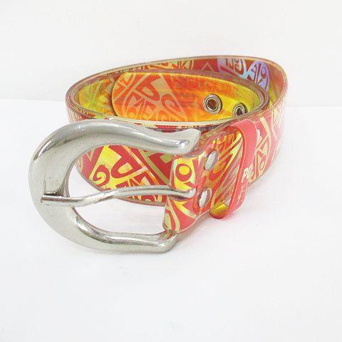 パーリーゲイツ PEARLY GATES ゴルフウェア プレーンベルト エナメル 赤系 レッド ピン...