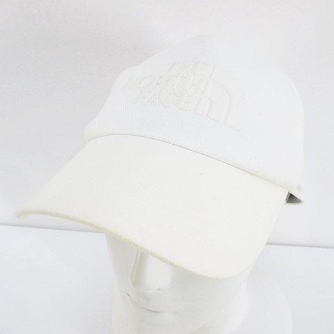ザノースフェイス THE NORTH FACE キャップ帽 帽子 M 白系 ホワイト ロゴ 文字 ベ...