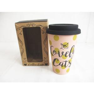 未使用品 ニコット Nicott ラブリーキャッツタンブラー マグカップ ピンク 440ml レディ...