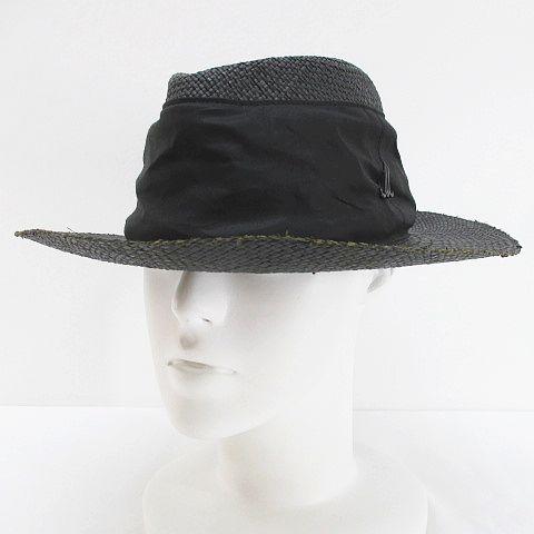 ミュールバウアー Muhlbauer 麦わら帽子 灰系 チャコールグレー 切替 ロゴ ブローチ メン...