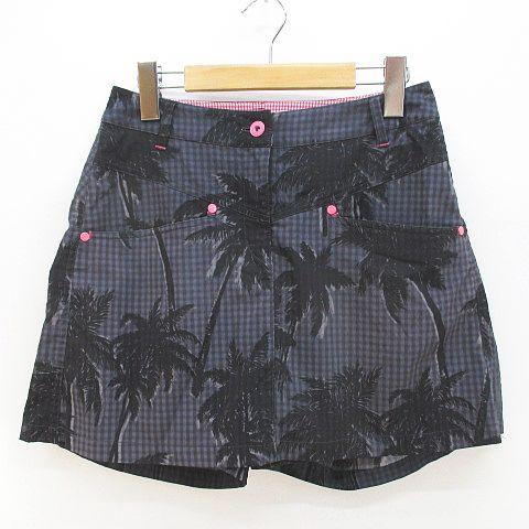 マンシングウェア MUNSINGWEAR ゴルフウェア チェック柄 ヤシの木 ミニ丈 キュロットスカ...