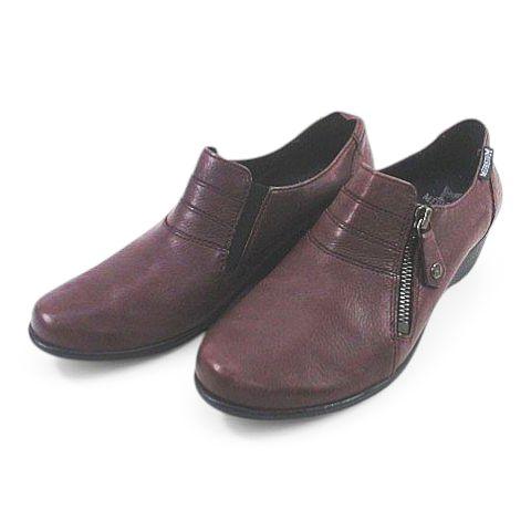 メフィスト MEPHISTO AIR-JET カジュアルシューズ ウェッジソール ボルドー系 レザー...