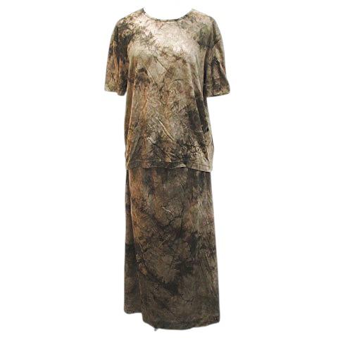 U TOO COLLECTION セットアップ 半袖 カットソー ロング丈 スカート M 茶系 ブラ...