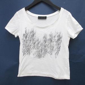 アンタイトル UNTITLED 半袖 Tシャツ カットソー 白系 ホワイト 日本製 スパンコール 総柄 レディース