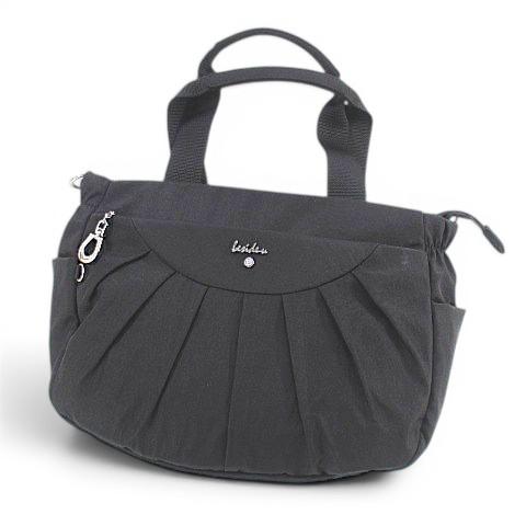 beside-u ビサイユ タックアンドプリーツ トートバッグ ハンドバッグ ブラック 黒系 レディ...