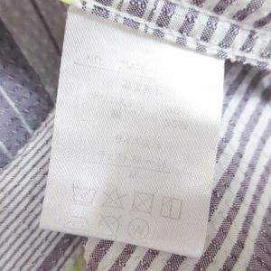 ボーダー 半袖 シャツ M 紫系 パープル 胸...の詳細画像2